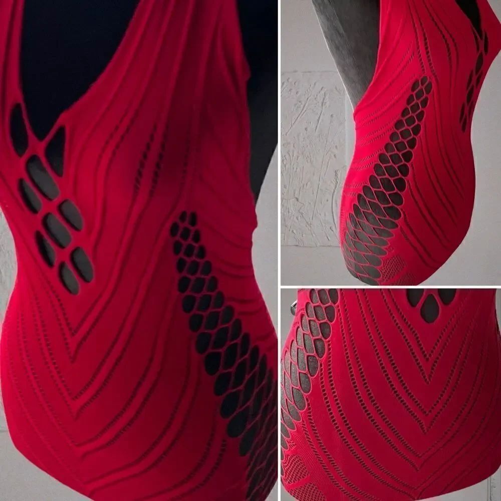 Mesh Halter Top l Hot Pink, Black, Burgundy l S/M l New